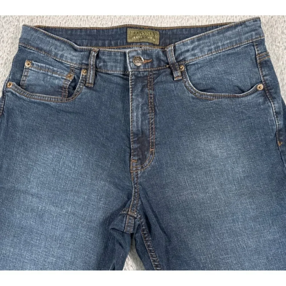 Urban Star Mens 34 Straight Leg Denim Jeans Dark Wash Outdoors Heavy Work - Picture 4 of 9